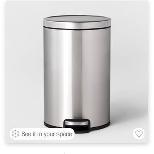 12L Round Step Trash Can Silver